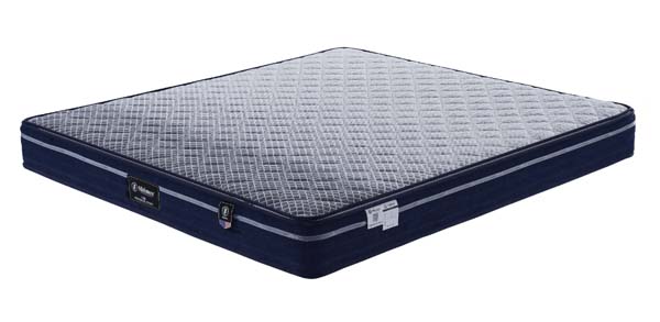 Low Profile Quilted Grid Knit Innerspring Mattress with Navy Piped Border