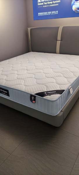 Quilted Hybrid Innerspring Adult Sleep Mattress with Light Blue Side Trim