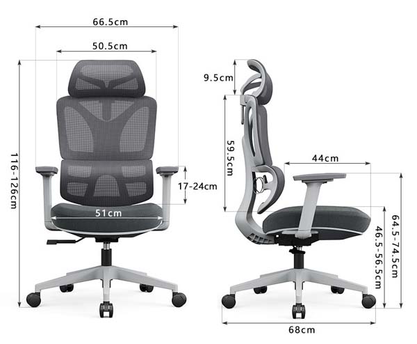 High-Back Ergonomic Mesh Office Task Chair with Adjustable Headrest and Armrests