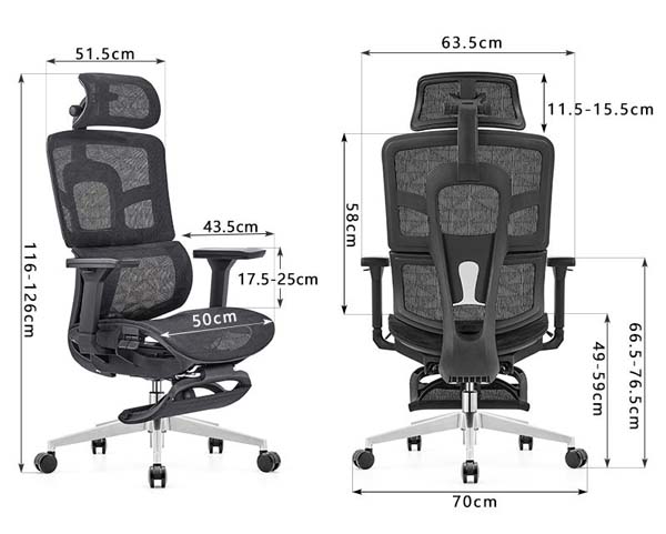 Ergonomic High-Back Mesh Office Chair with Adjustable Headrest and Lumbar Support