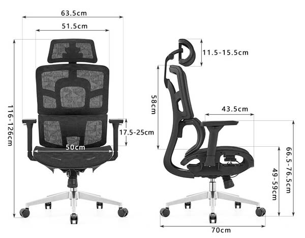 High-Back Ergonomic Mesh Office Chair with Adjustable Headrest and 3D Armrests