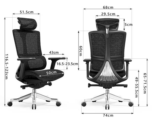 High-Back Breathable Mesh Ergonomic Office Chair with Adjustable Headrest and Lumbar Support