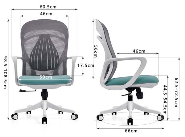 Ergonomic Mid-Back Mesh Office Swivel Chair with Fixed Armrests
