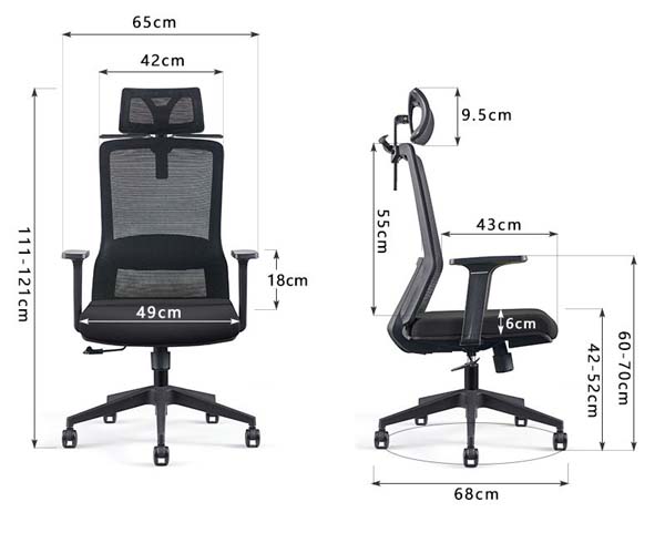 High Back Ergonomic Mesh Office Chair with Adjustable Headrest