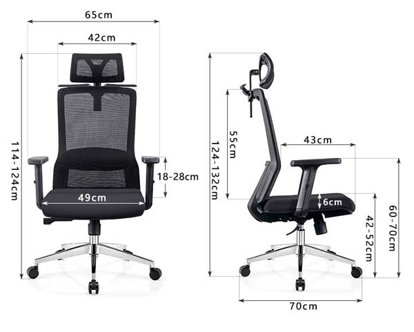 High-Back Ergonomic Mesh Office Chair with Adjustable Headrest and Armrests
