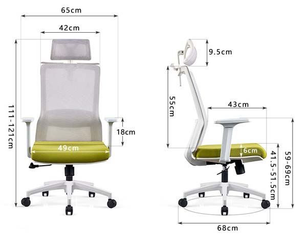High-Back Mesh Ergonomic Office Chair with Adjustable Headrest