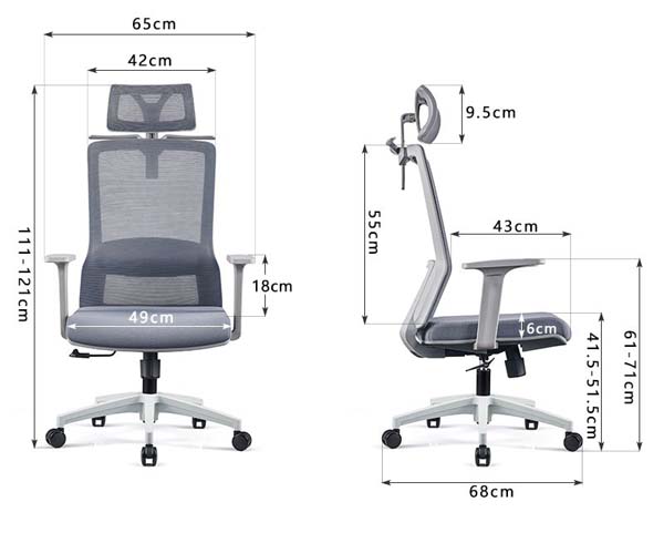 High-Back Mesh Ergonomic Office Chair with Adjustable Headrest