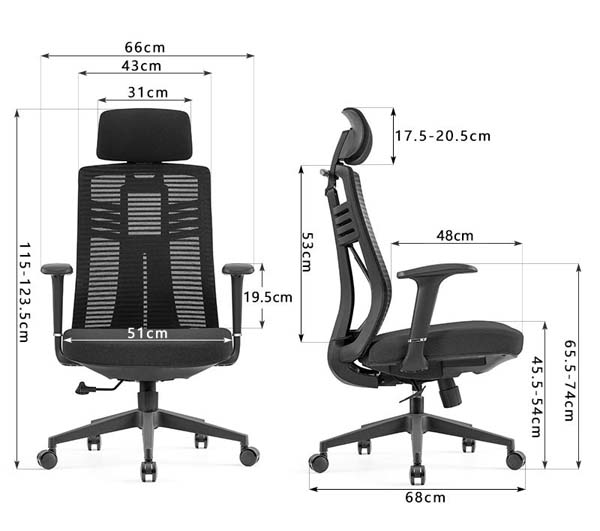Ergonomic High-Back Mesh Office Chair with Adjustable Headrest