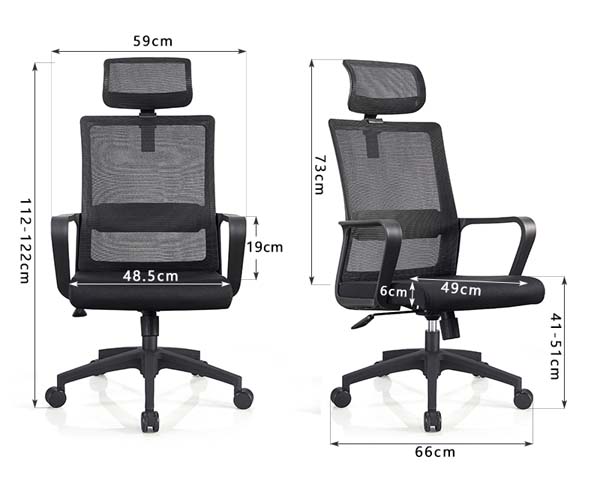 High-Back Ergonomic Mesh Office Chair with Adjustable Headrest