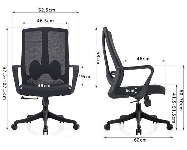 Ergonomic Mid-Back Mesh Office Chair with Adjustable Height
