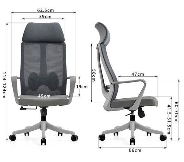 High Back Mesh Ergonomic Office Chair with Adjustable Headrest and Lumbar Support