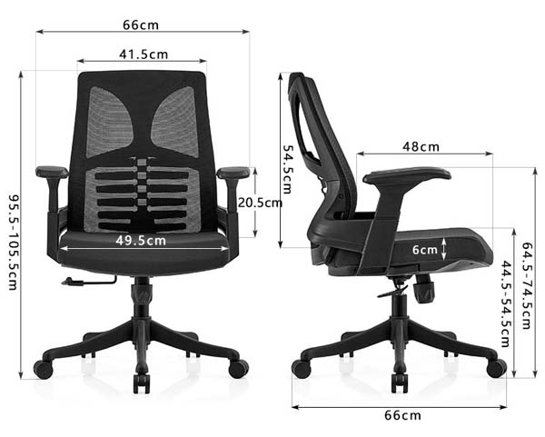 Mid-Back Ergonomic Mesh Office Chair with Lumbar Support