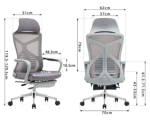 High-Back Ergonomic Mesh Office Chair with Retractable Footrest