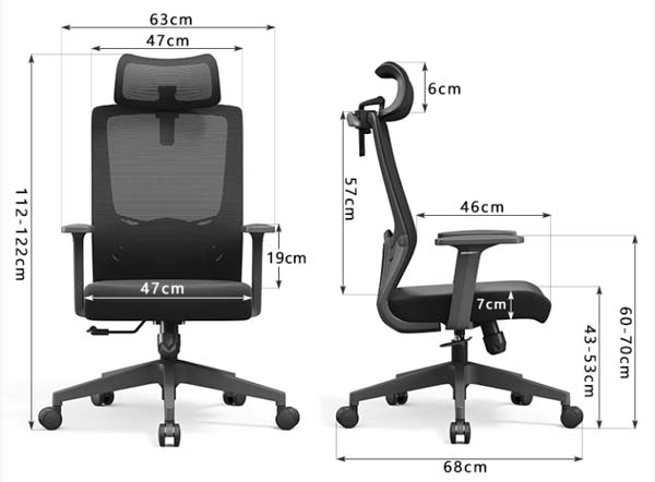 High-Back Ergonomic Mesh Office Chair with Adjustable Headrest and Armrests