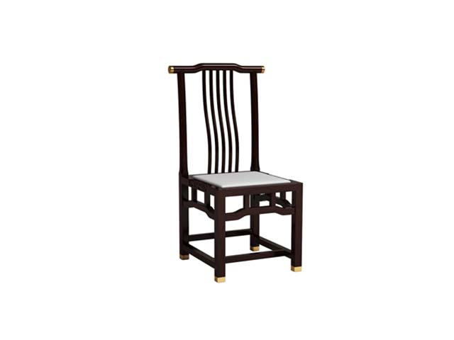 New Chinese Style Solid Wood Dining Chair with Padded Seat