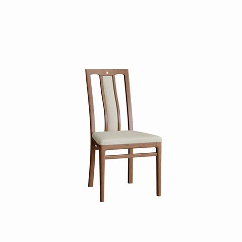 New Chinese Style Walnut-Finish Armless Upholstered Dining Side Chair