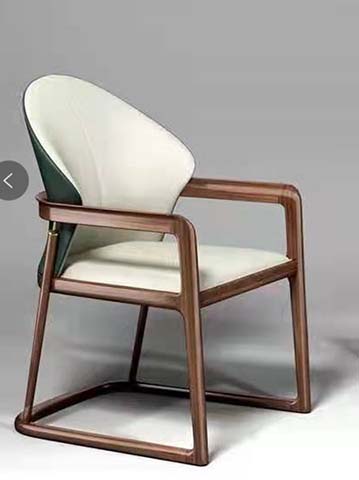 Two-Tone Upholstered Cantilever Bentwood Dining Armchair