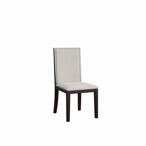 Upholstered Armless Dining Chair with Dark Wood Frame