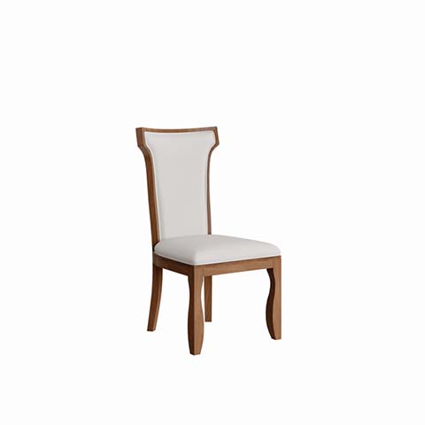Walnut-Tone Wood Frame Off-White Upholstered Armless Dining Side Chair