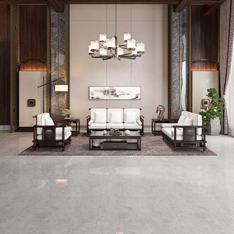 New Chinese Style Symmetrical Living Room Sofa Seating Set with Tables