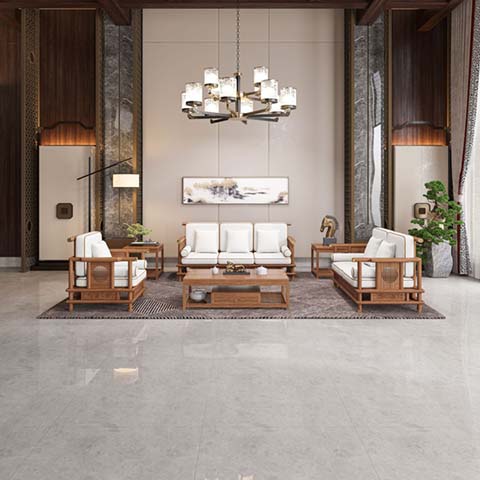 New Chinese Style Solid Wood Living Room Seating Set with Coffee Table and Side End Tables