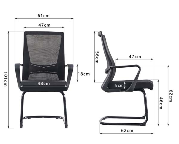 Fixed Cantilever Sled Base Mesh Office Guest Chair