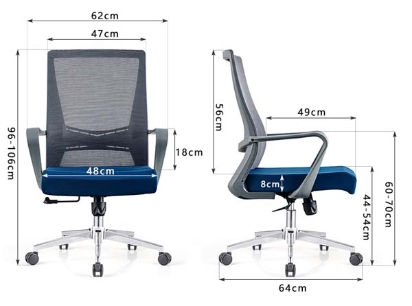 Mid-Back Mesh Swivel Office Task Chair with Height Adjustment