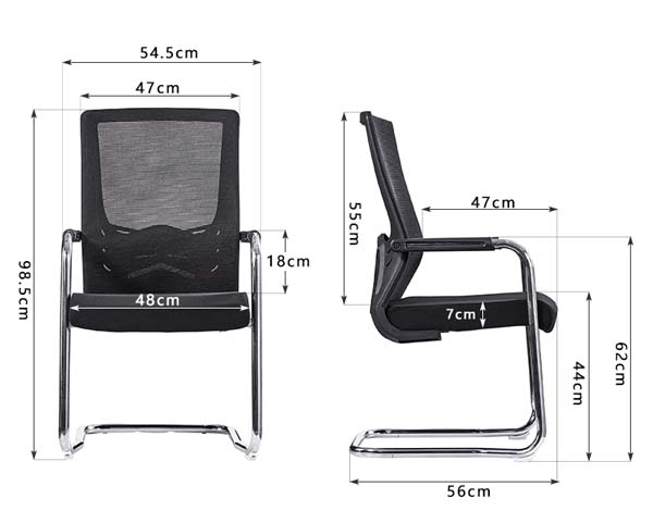 Cantilever Mesh Back Fixed Conference Chair