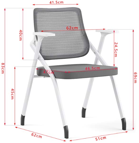 Folding Office Guest Conference Chair with Mesh Back