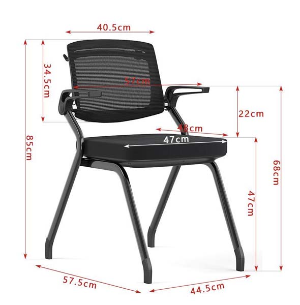 Mesh Back Sled Base Conference Chair with Fixed Arms