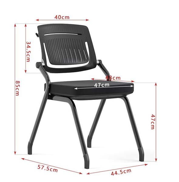 Stackable Ventilated Plastic Meeting Chair with Padded Seat