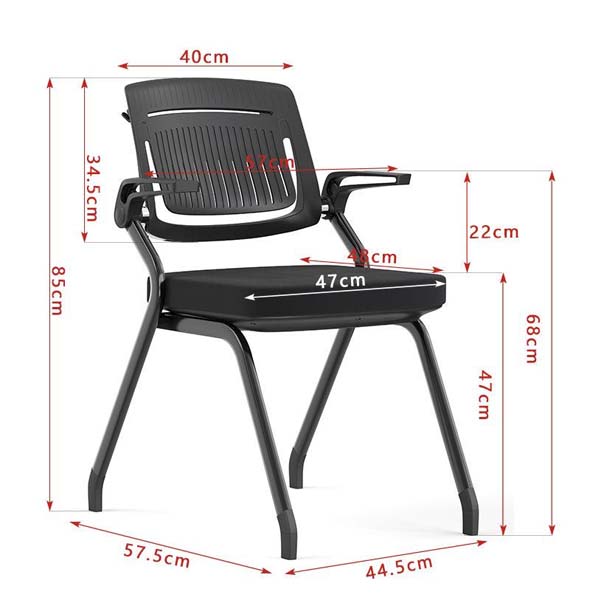 Fixed Sled Base Vented Back Conference Chair with Fixed Arms