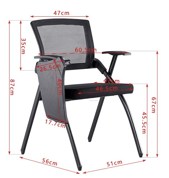 Stackable Mesh Back Fixed Arm Training Office Chair