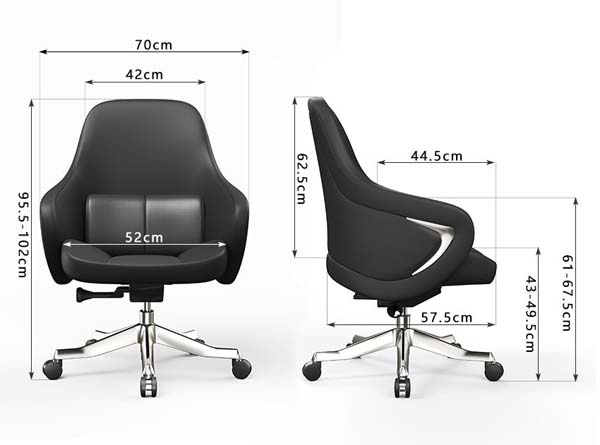High Back Black Faux Leather Executive Swivel Office Chair with Chrome Trim Wrap Armrests