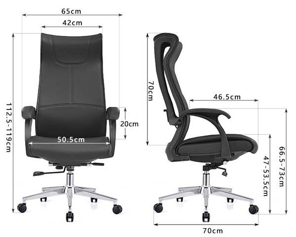 High-Back Padded Swivel Ergonomic Office Chair with Fixed Armrests
