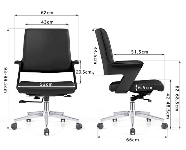 Low-Back Upholstered Height-Adjustable Swivel Office Conference Chair