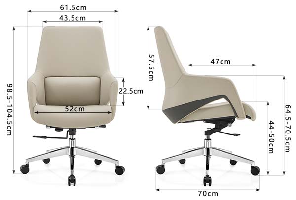 Mid-Back Beige Faux Leather Swivel Office Conference Chair