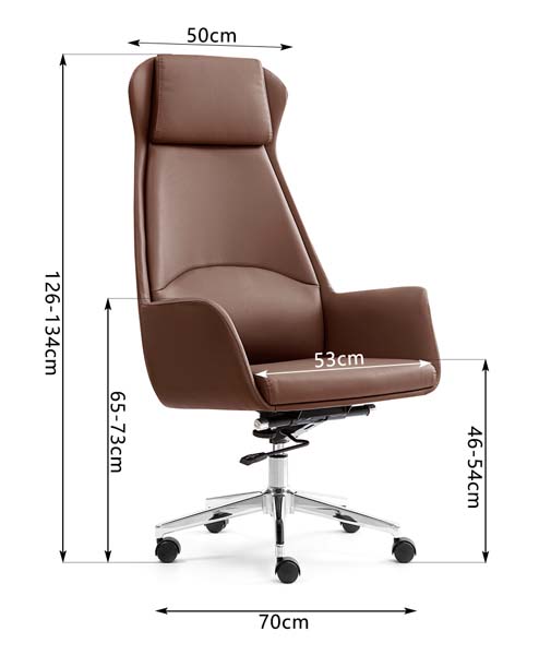 Brown High-Back Upholstered Executive Swivel Office Chair