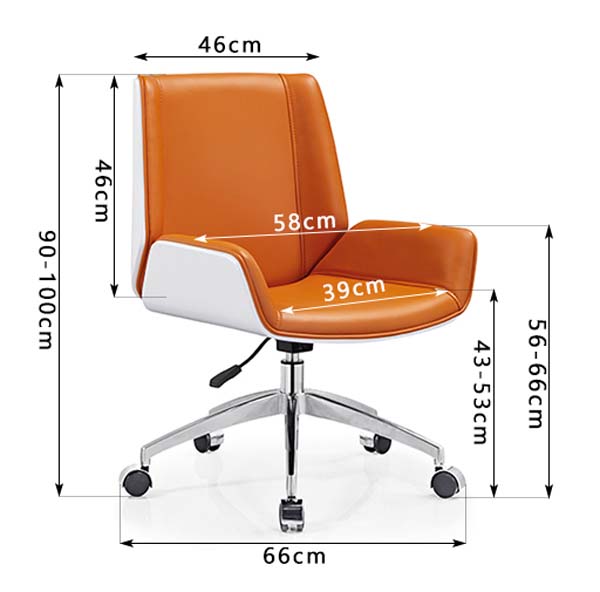 Low-Back Two-Tone Swivel Office Task Chair with Chrome Caster Base