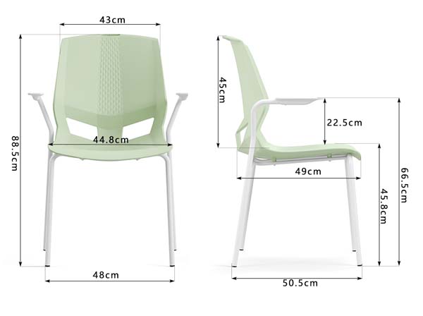 Mint Green Stackable Molded Plastic Office Visitor Armchair