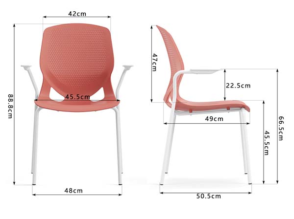 Terracotta Perforated Stackable Conference Armchair