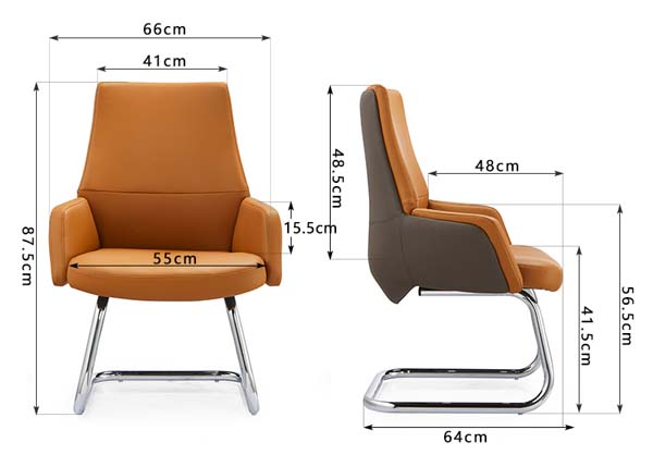 Two-Tone Upholstered Cantilever Office Guest Chair