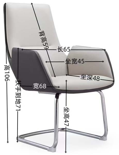 Two-Tone Cantilever Leather Conference Armchair