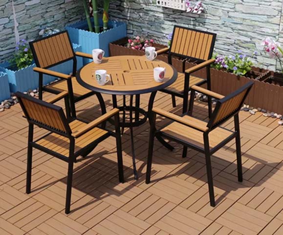 5-Piece Round Weather-Resistant Patio Dining Set