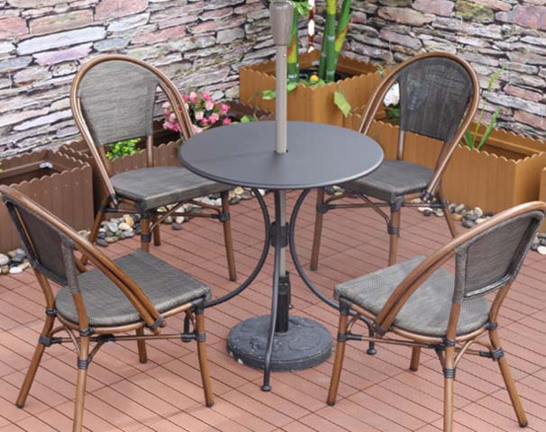 5-Piece Weather-Resistant Round Outdoor Patio Bistro Set