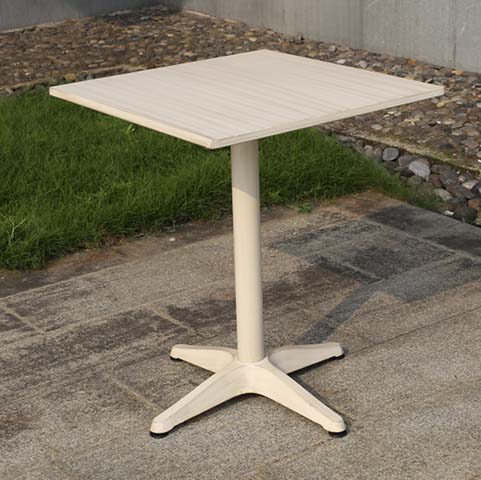 2-Seater Weatherproof Square Outdoor Patio Bistro Table with Cross Pedestal Base