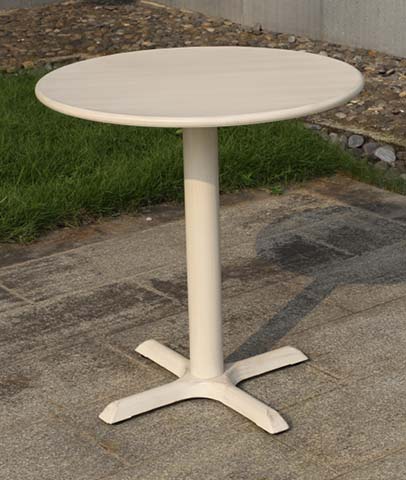 Light Beige Round Outdoor Pedestal Bistro Table