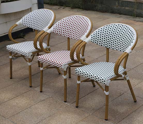 Weatherproof French Bistro Woven Outdoor Armchair