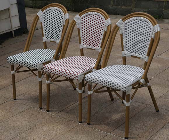 Armless Stackable Parisian Outdoor Bistro Side Chair