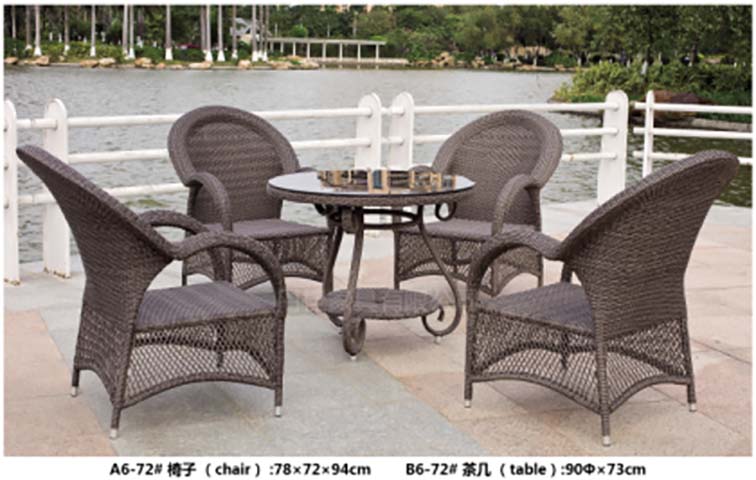 4-Piece Brown All-Weather Wicker Outdoor Patio Conversation Set with Round Tempered Glass Top Table